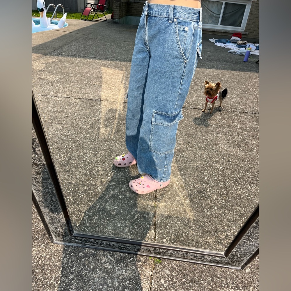 ASOS light wash cargo jeans